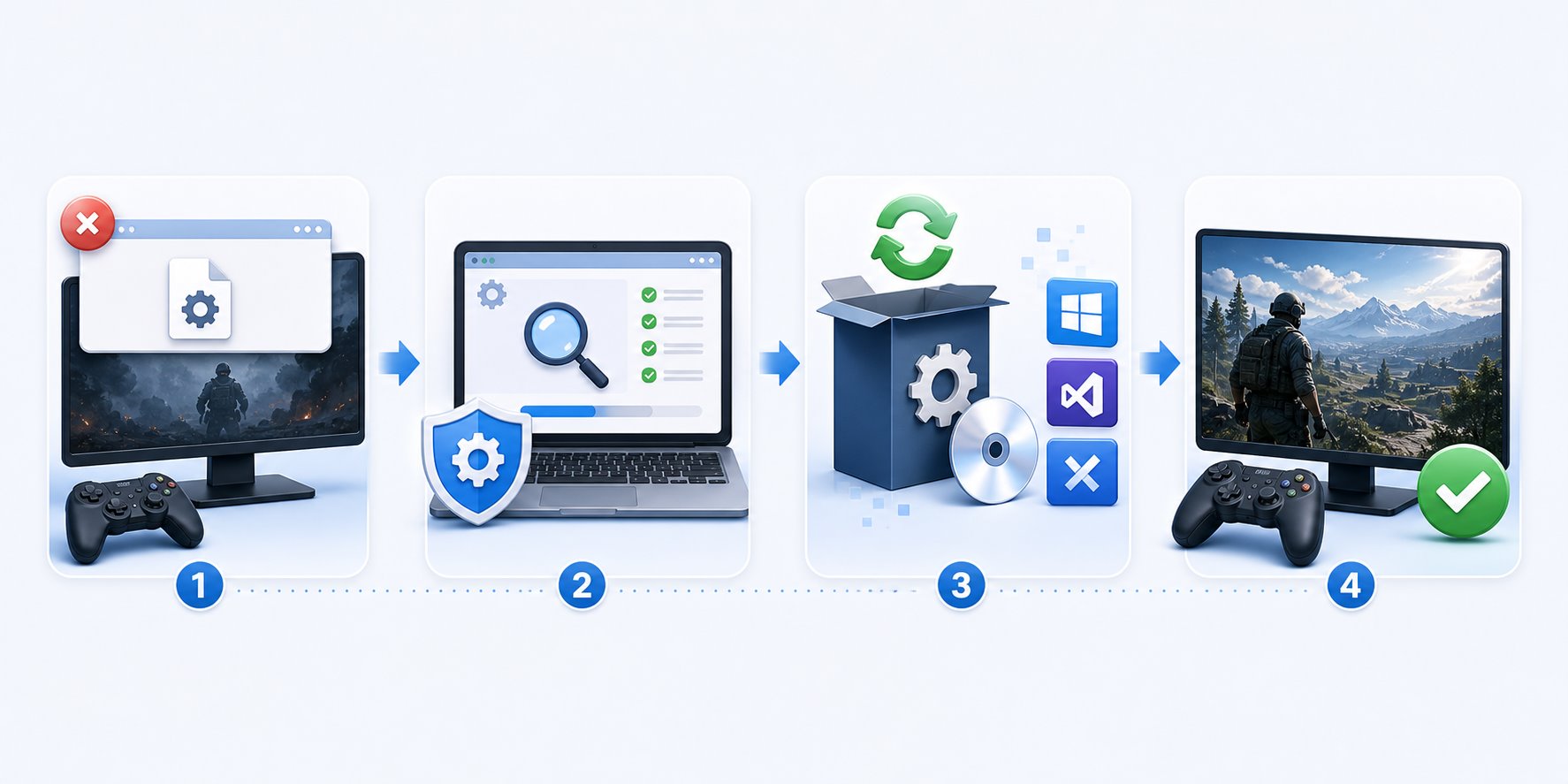 xinput1_3.dll 缺失修复流程示意图