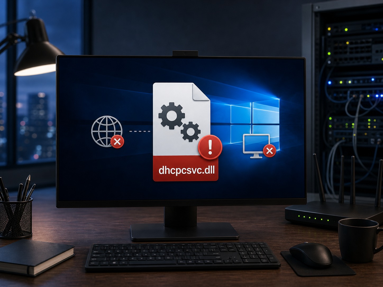 dhcpcsvc.dll异常导致自动获取IP失败？DHCP服务和系统组件要一起查