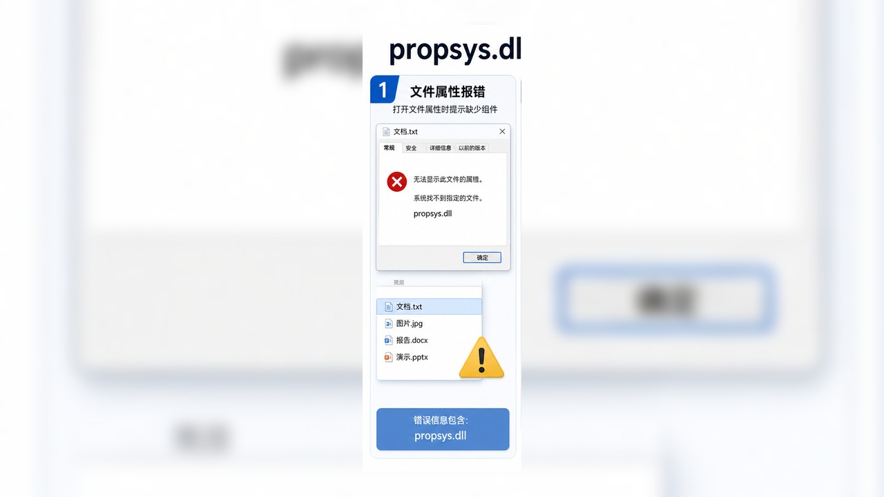 propsys.dll 缺失会影响文件属性和搜索吗？资源管理器组件这样排查