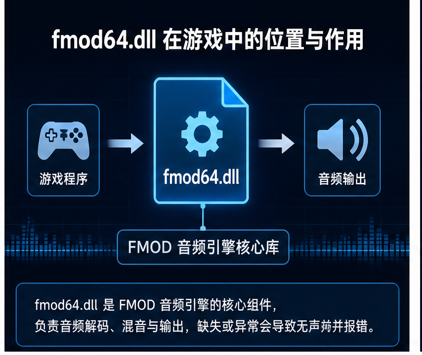 fmod64.dll 排查图