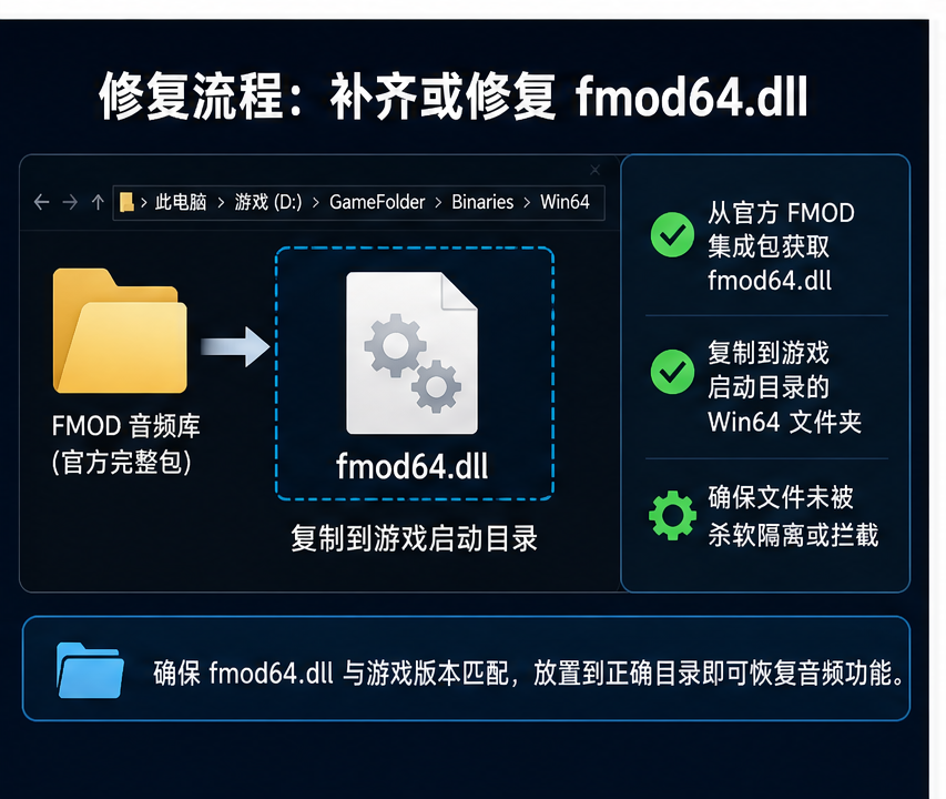 fmod64.dll 排查图