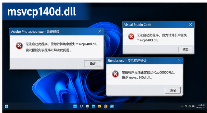 msvcp140d.dll 排查示意图 1