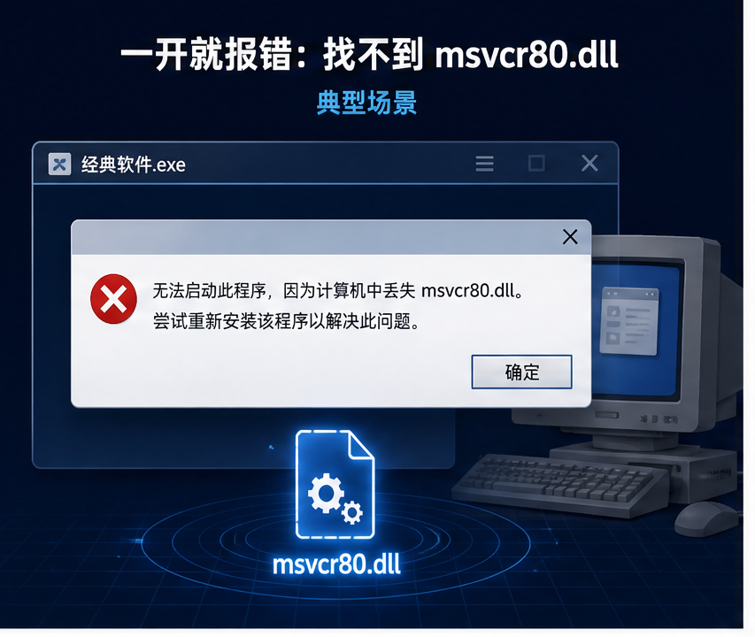 msvcr80.dll 排查图
