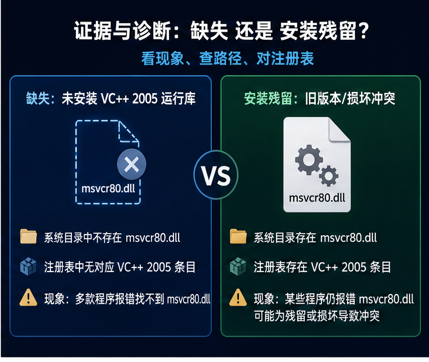 msvcr80.dll 排查图