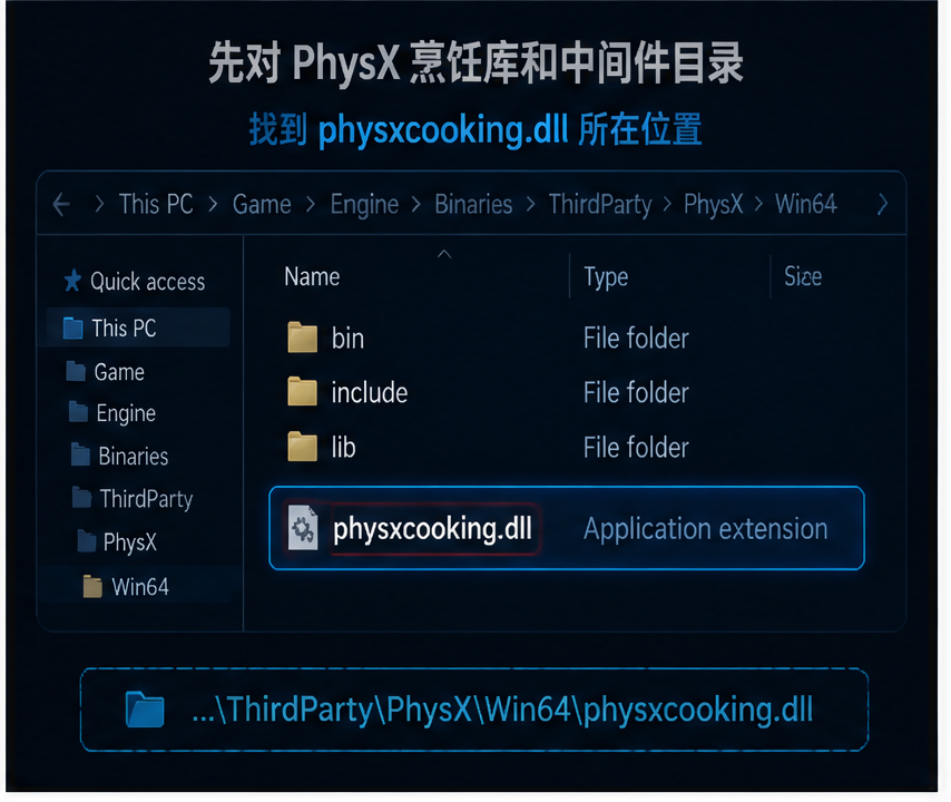 physxcooking.dll 排查图