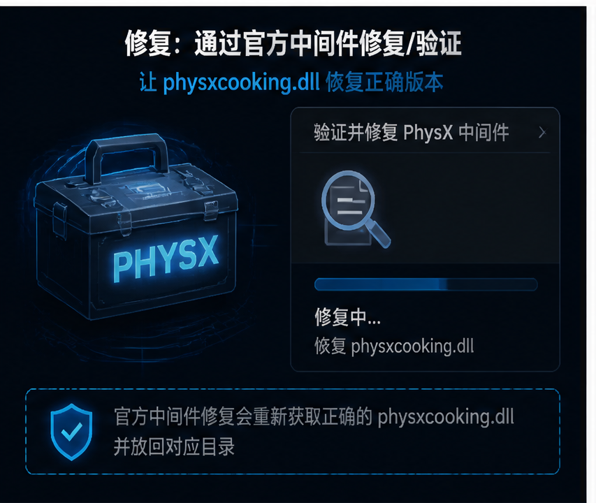 physxcooking.dll 排查图