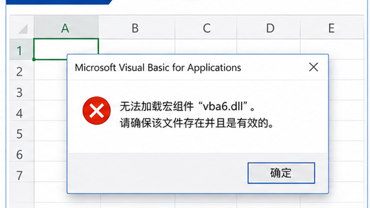 vba6.dll 丢失导致宏或办公软件打不开？VBA 组件修复方法