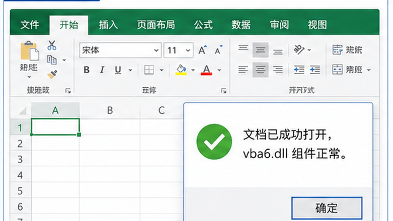 vba6.dll 修复后打开验证